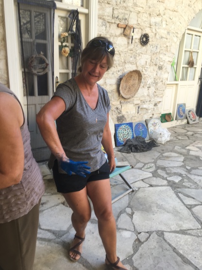 Judith Playing about with Blue Grout